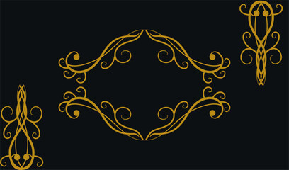 Art Nouveau style ornamental lines 