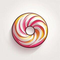 abstract colorful spiral Stylized Donut Icon with Intricate Swirls and Vibrant Colors for Modern Bakery Branding