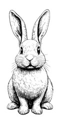 Fototapeta premium Detailed engraved illustration of a cute rabbit ready for tattoo and packaging design inspiration