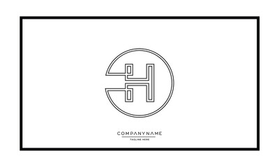 Alphabet letters H or HH logo vector icon