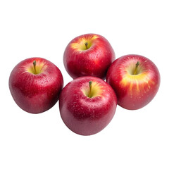 Fresh red apples on transparent background