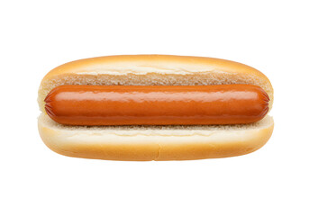 Isolated Hot Dog in Bun Ready to Eat on a Transparent Background