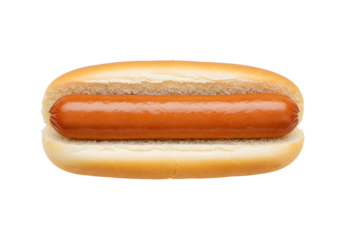 Isolated Hot Dog in Bun Ready to Eat on a Transparent Background