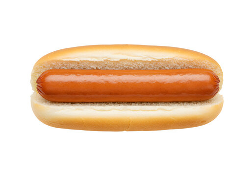 Isolated Hot Dog in Bun Ready to Eat on a Transparent Background