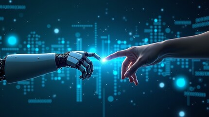 Human & AI Collaboration – Artificial Intelligence, Future Technology, Robotics Integration, Digital Transformation, Machine Learning | High Resolution 300 DPI image