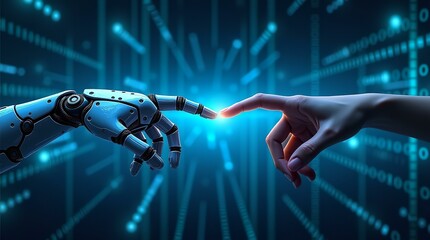 Human & AI Collaboration – Artificial Intelligence, Future Technology, Robotics Integration, Digital Transformation, Machine Learning | High Resolution 300 DPI image