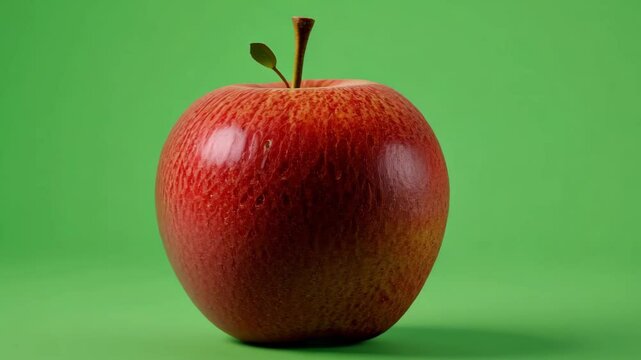 Fresh Apple Isolated on Green Screen Background for Creative Editing