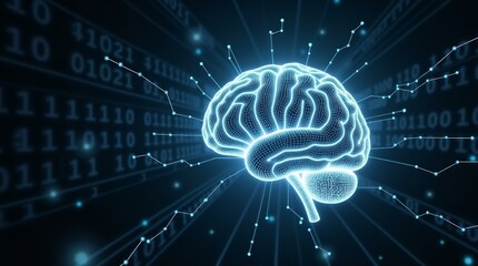 Artificial Intelligence Brain – Neural Network, Machine Learning, Digital Technology, Brain Science, Data Processing |  High Resolution 300 DPI image