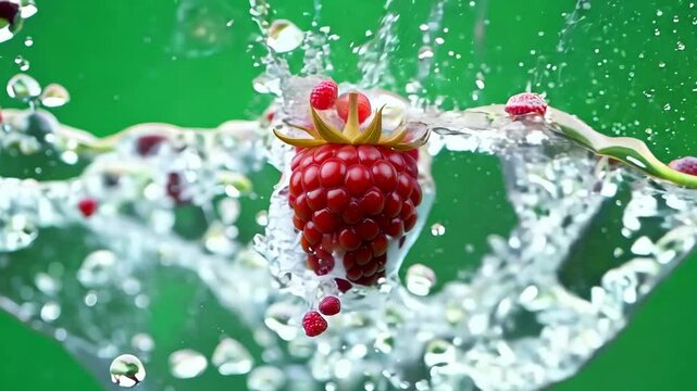 Fresh Mixed Berries Isolated on Green Screen Background for Creative Editing