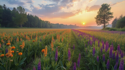 Naklejka premium Golden Hour Bloom
