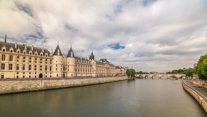 Castle Conciergerie timelapse hyperlapse - former royal palace and prison. Paris, France.