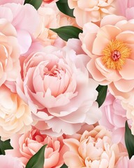 Romantic bunch of pink and white peonies exuding soft elegance and beauty perfect for floral arrangements