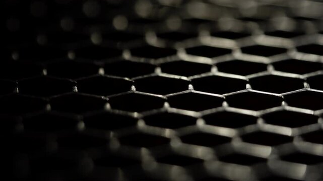 hexagonal black metal grid texture background