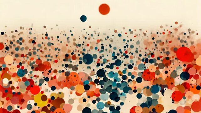 Abstract Colorful Dot Explosion: A vibrant digital art piece featuring a dynamic explosion of colorful dots, creating a sense of movement and energy.