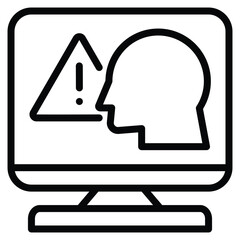 Cybercrime icon line vector illustration