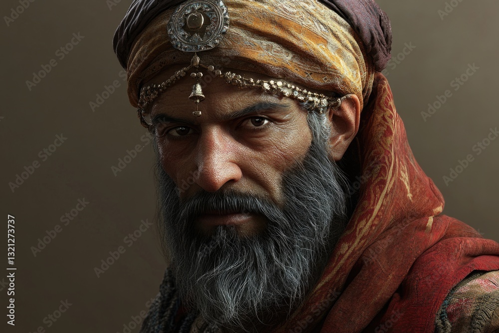 Aufkleber a close-up shot of a man's face with a long beard, ideal for use in portraits or editorial content
