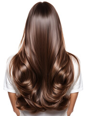 Fototapeta premium Woman with long, wavy, shiny brown hair