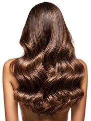 Fototapeta premium Woman with long, wavy, shiny brown hair