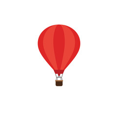 Obraz premium Red hot air balloon design in flat style vector art