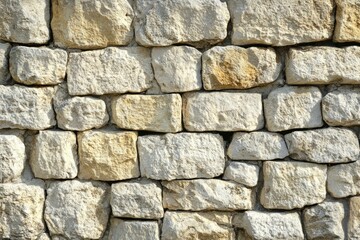 Fototapeta premium Rough white stone wall texture and shadows. Artificial Intelligence