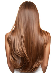 Woman with smooth, straight, light brown hair