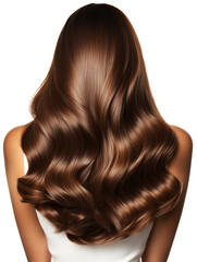 Fototapeta premium Woman with long, wavy, shiny brown hair
