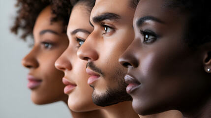 Fototapeta premium people's faces in profile