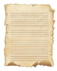Aged parchment paper with lined writing