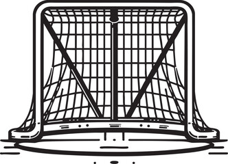  Hockey Goal Outline Vector Illustration