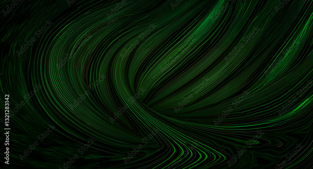 Leinwandbilder abstract dark green background with swirling, wave-like lines. deep, moody, elegant and dynamic desi