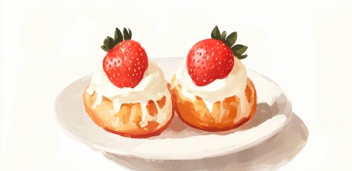 strawberries and cream  cake