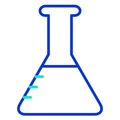 test tube outline dual color icon