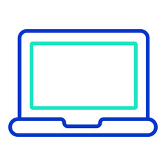 laptop user outline dual color icon