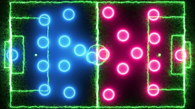 Football Playbook Animation Vertical Red vs Blue Tactical Strategy