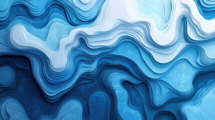 Fototapeta premium Abstract blue wave patterns create a serene underwater feel, evoking tranquility and fluidity in design