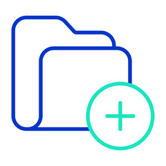 Add Folder outline dual color icon