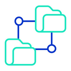 folder network outline dual color icon