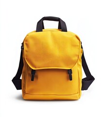 Naklejka premium Bright yellow backpack with adjustable straps