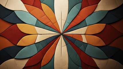 Fototapeta premium Geometric pattern design abstract background idea. A vibrant geometric design showcasing colorful abstract shapes in harmony.