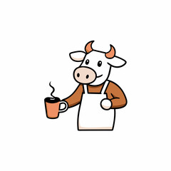 funny cow with COFFEE