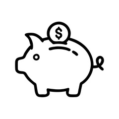 Piggy Bank Savings Icon for Financial Security, Budgeting, and Investment &ndash; Perfect for Finance Blogs, Banking Websites, and Money Management Apps

