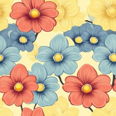 Seamless decorative and beautiful flowers for spring time pattern