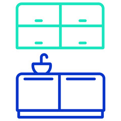 Kitchen outline dual color icon