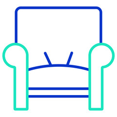 Sofa outline dual color icon