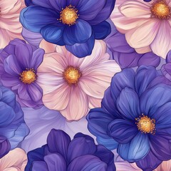 Seamless decorative and beautiful flowers for spring time pattern
