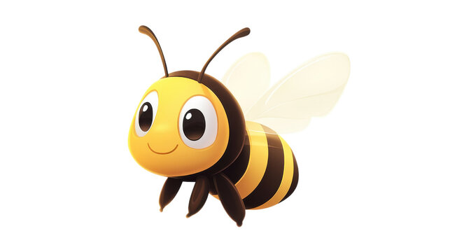 funny bee cartoon isolated on white background