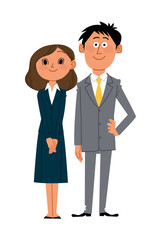 スーツ姿の男女