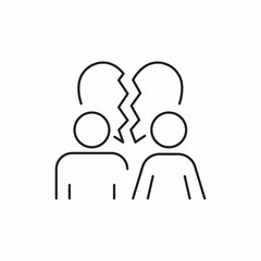 separation of lovers icon vector sign