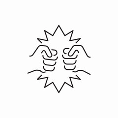 Hands conflict fight argument icon vector sign