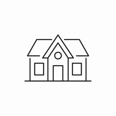 Suburban family home residence icon vector sign